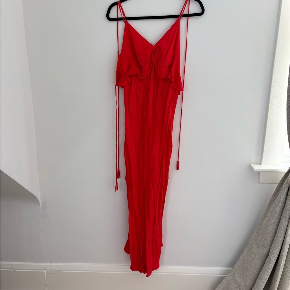 Farm Rio Red Spaghetti Strap Dress - Size XL - Picture 4 of 8